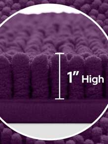 1入組紫色浴室墊浴用極簡主義滌綸防滑浴室墊 - 紫色 - 查看 3