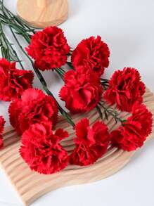 Mother's Day Gift Artificial Flower, Home Decor Single Stem Simulation Rose/carnation Flower For Display - Red - View 8