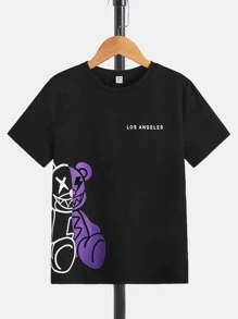 SHEIN 青少年男孩運動款圓領短袖T恤和短褲套裝 - 紫羅蘭色 - 查看 7