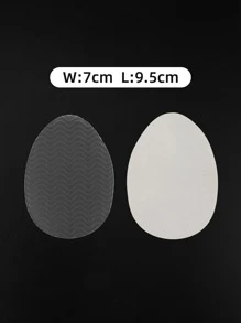1 cặp miếng dán giày hình bầu dục, họa tiết sóng, chống trượt, màu xám, chất liệu PVC, phụ kiện thời trang cho giày cao gót, sandal và giày bít mũi nữ. - Trong sáng - Xem 2