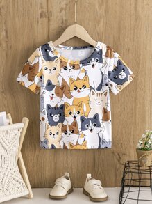 小男童卡通圖案T恤