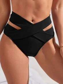 SHEIN Swim 交叉腰部鏤空泳衣下裝