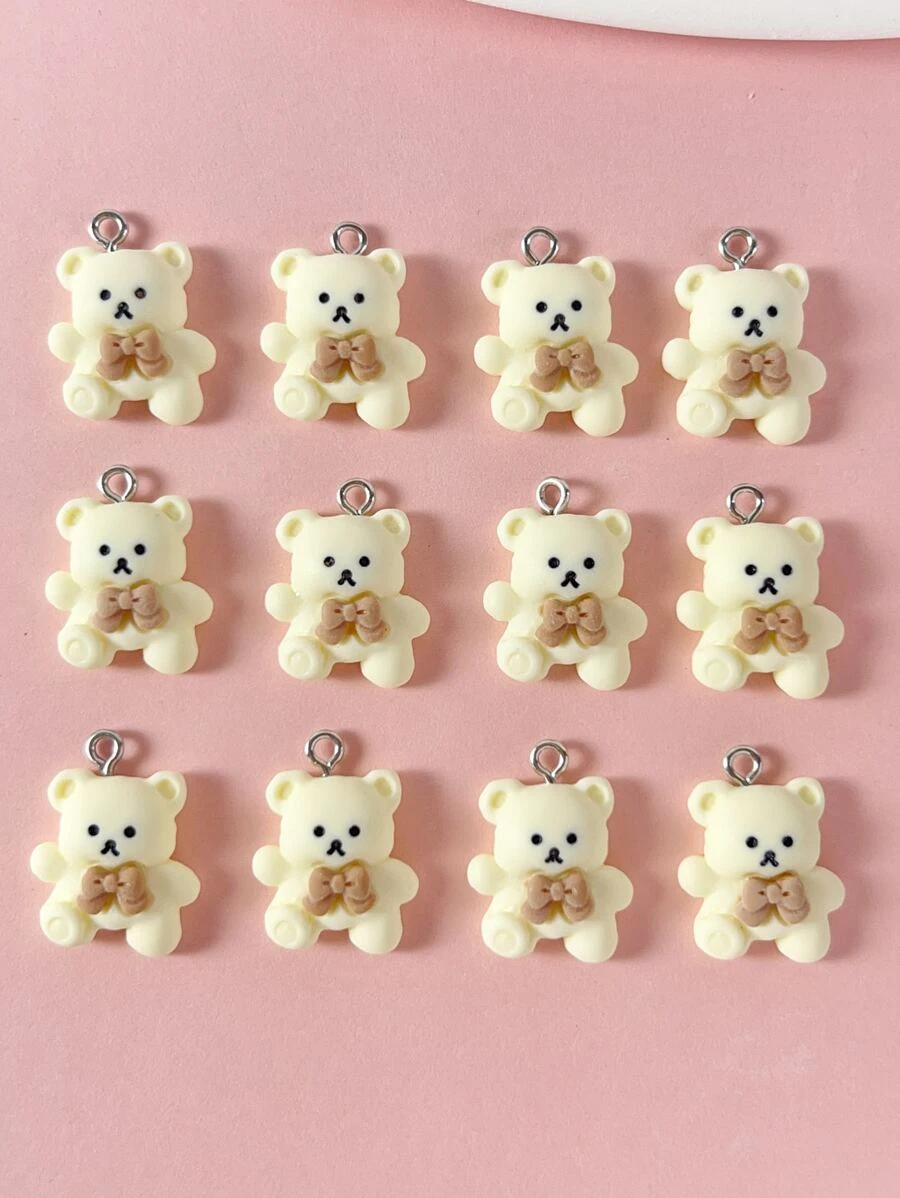 12件/套卡通樹脂小熊DIY掛件