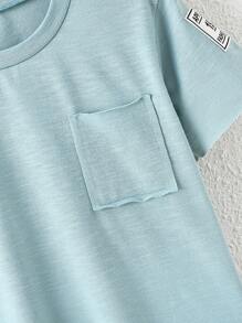 Toddler Boys Letter Patched Pocket Front Tee - Green - View 4