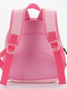 兒童卡通動物兒童背包女孩男孩背包學步兒童氯丁橡膠書包幼兒園包 - 粉色 - 查看 3