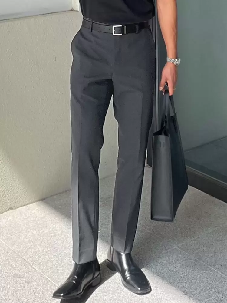 Men Slant Pocket Suit Pants Without Belt Dress Pants Business Attire