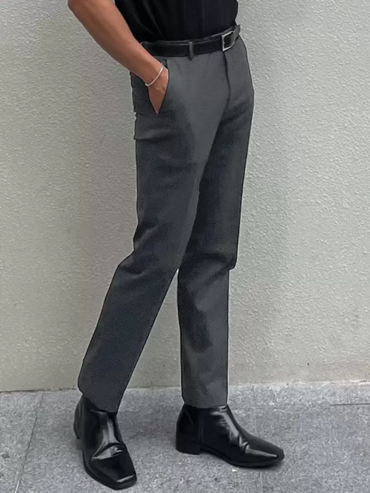 Men Slant Pocket Suit Pants Without Belt Dress Pants Business Attire