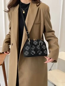 女性濃烈香調冬天時尚復古多層口袋女性包派對郊遊購物手提包新趨勢多用途肩膀斜挎包包