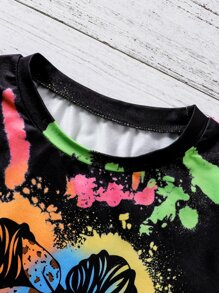 Tween Girl Figure Graphic Tee & Shorts - Multicolor - View 5