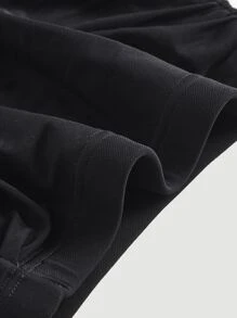 SHEIN MOD Solid Ruched Wrap Bodycon Slim Fit Date Night Black Skirt