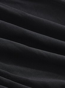 SHEIN MOD Solid Ruched Wrap Bodycon Slim Fit Date Night Black Skirt