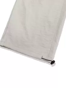 Claim Dot Pantalones De Carga Sueltos Para Hombres Con Bolsillos Con Solapa Y Dobladillo Lateral Con Cordón - Beis - Ver 3