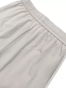 Claim Dot Pantalones De Carga Sueltos Para Hombres Con Bolsillos Con Solapa Y Dobladillo Lateral Con Cordón - Beis - Ver 6