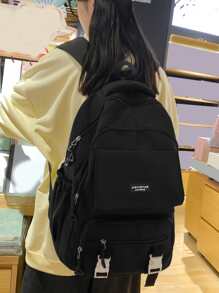 Letter Patch Pocket Front Backpack