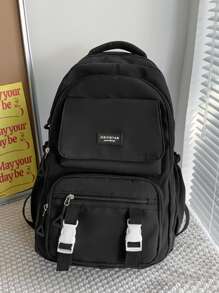 Letter Patch Pocket Front Backpack