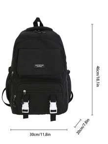 Letter Patch Pocket Front Backpack