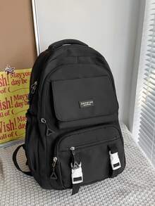 Letter Patch Pocket Front Backpack
