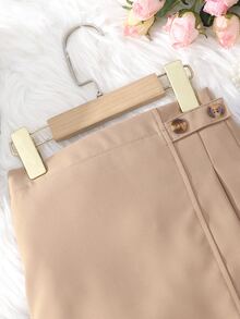 Girls Pleated Detail Skirt - Apricot - View 3