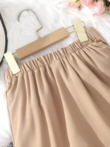 Girls Pleated Detail Skirt - Apricot - View 6