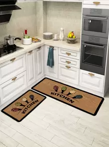 1pc Letter Printed Kitchen Mat With Creative Polyester Fiber Rectangular Non-Slip Durable Indoor Entrance Mat,Kitchen Mat,Outdoor Carpet,For Living Room,Bedroom,Kitchen Decoration ,Room Decor - Multicolor - View 5
