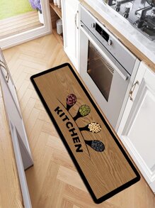 1pc Letter Printed Kitchen Mat With Creative Polyester Fiber Rectangular Non-Slip Durable Indoor Entrance Mat,Kitchen Mat,Outdoor Carpet,For Living Room,Bedroom,Kitchen Decoration ,Room Decor - Multicolor - View 4