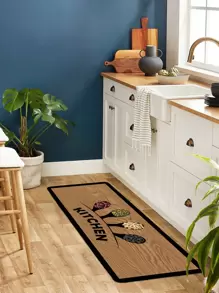 1pc Letter Printed Kitchen Mat With Creative Polyester Fiber Rectangular Non-Slip Durable Indoor Entrance Mat,Kitchen Mat,Outdoor Carpet,For Living Room,Bedroom,Kitchen Decoration ,Room Decor - Multicolor - View 6