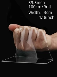 1入組極簡透明自黏式織帶 - 無色 - 查看 2