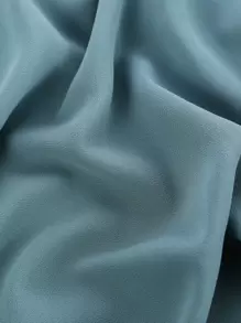 1pc Solid Color Fashionable Textured Chiffon Rectangular Scarf/Hijab - Mint Blue - View 2