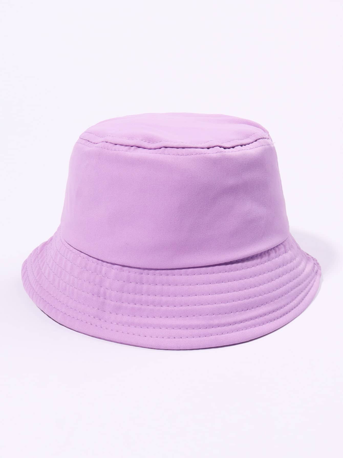 1pc Women Solid Casual Bucket Hat - Purple - View 1