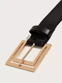1 chiếc thắt lưng da PU vuông khoét lỗ sơn cho nữ, thích hợp sử dụng hàng ngày với áo liền quần hoặc quần dài Halloween mùa hè, trường học mùa thu, mùa thu, Halloween - màu đen - Xem 3