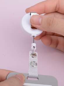 1pc Solid Color Card Holder, Simple Portable Card Holder With Badge Holder For School Student, Office Worker - Grey - View 4