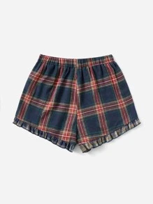 Quần đùi nữ Nơ Bướm viền lá sen Nơ trước Sọc ca rô Giải trí - Nhiều màu - Xem 2