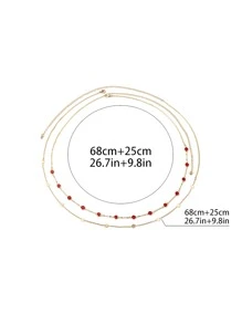Chuỗi thắt lưng trang trí 2 đĩa - Đỏ - Xem 5