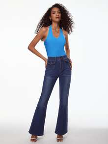 SHEIN BASICS 純色露背無袖連體衣 - 藍色 - 查看 4