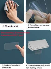 1pc PET Storage Rack, Minimalist Clear Wall Mounted Storage Rack For Bathroom Bathroom - Clear - View 5