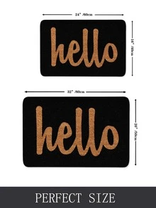 1pc Letter Graphic Non-slip Door Mat, Cartoon Polyester Floor Mat For Living Room And Bedroom, All Season - Coffee Brown - View 2