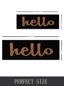 1pc Letter Graphic Non-slip Door Mat, Cartoon Polyester Floor Mat For Living Room And Bedroom, All Season - Coffee Brown - View 4