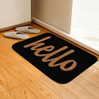 1入组字母圖案防滑門墊卡通滌綸地墊適用於客廳和臥室四季皆宜
