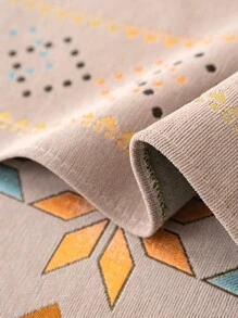 1入組幾何提花沙發巾，客廳波西米亞風滌綸防滑沙發套毯 - 摩卡棕 - 查看 8