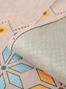 1入組幾何提花沙發巾，客廳波西米亞風滌綸防滑沙發套毯 - 摩卡棕 - 查看 9