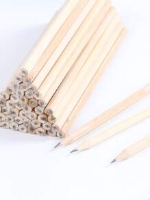 10pcs Solid Color Wooden Pencil, Simple Multi-purpose HB Pencil For Writing, Painting, Sketch - Brown - View 1