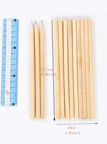 10pcs Solid Color Wooden Pencil, Simple Multi-purpose HB Pencil For Writing, Painting, Sketch - Brown - View 2