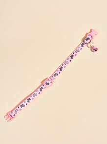 1入組卡通狗圖案寵物項圈適用於貓和狗狗適用於戶外 - 粉色 - 查看 3