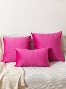 1 Đồng Màu Đệm Không Chất Độn, Tối Giản Chất Liệu Vải Trang Trí Ném Gối Cho Gia Đình - Màu Hoa hồng đỏ - Xem 4