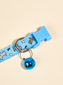 1入組卡通狗圖案寵物項圈適用於貓和狗狗適用於戶外 - 藍色 - 查看 3