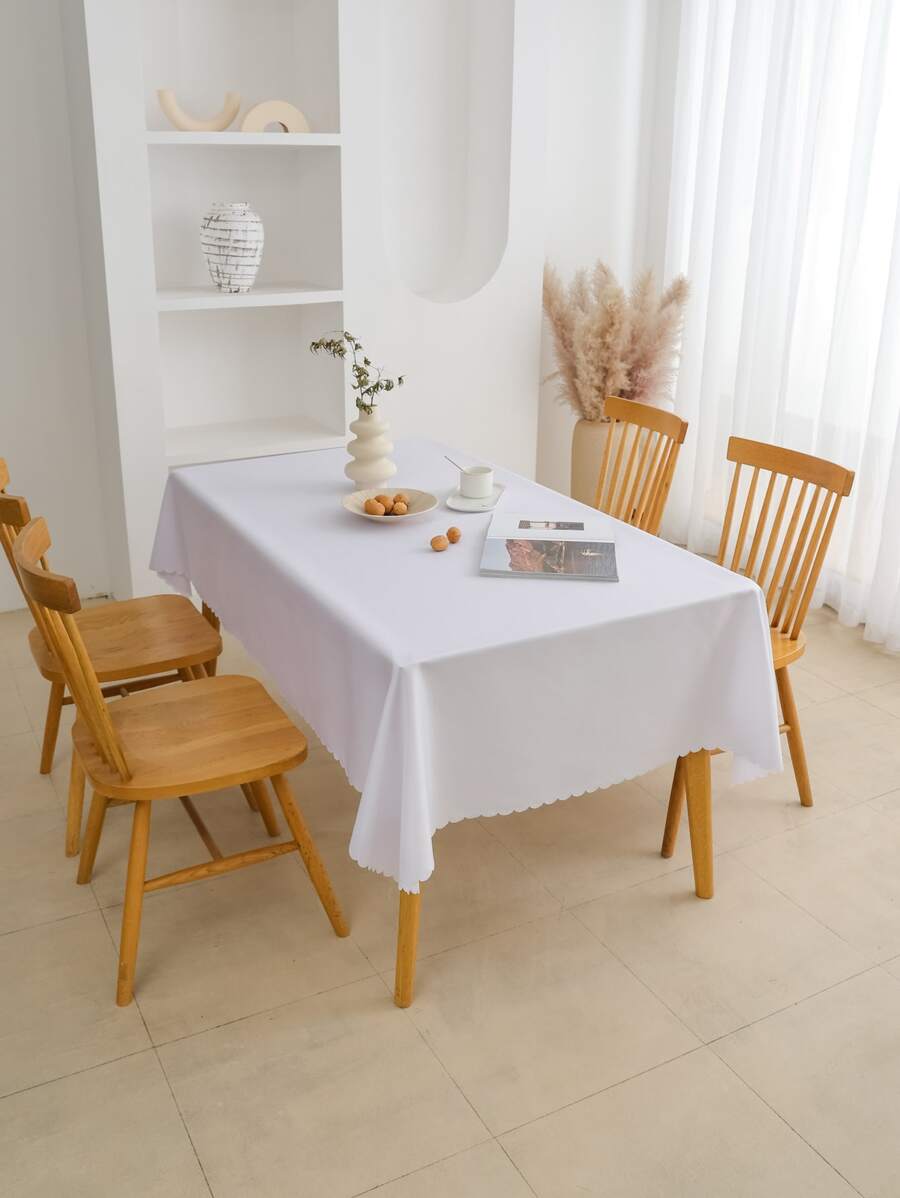 1 Màu Trắng Khăn Trải Bàn, Polyester Hiện Đại Trang Trí Bàn Cho Bàn Ăn - trắng - Xem 1