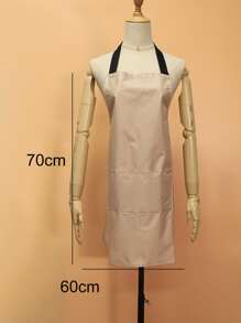 1入組簡約風家用廚房圍裙耐用,塵土抵抗,防水,保護圍裙美容師沙龍造型輔助工具 - 粉色 - 查看 3