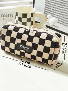 1 Túi Đựng Họa Tiết Ca Rô Túi Đựng Họa Tiết Hình Học Hiện Đại Túi Đựng Lưu Trữ Bút Bút Chì Tẩy - trắng - Xem 3