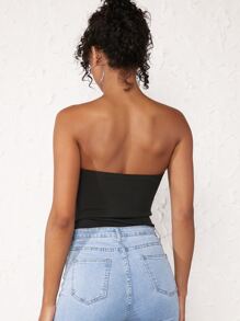 SHEIN BASICS 實色肋紋針織無肩身體套裝