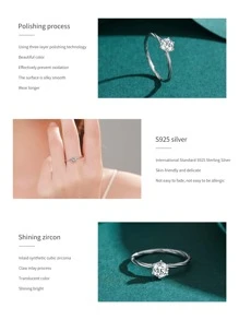 鋯石裝飾銀色女士婚戒,新娘婚禮精美珠寶鑽戒